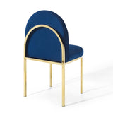 Isla Dining Side Chair Performance Velvet Set of 2 Gold Navy EEI-4503-GLD-NAV