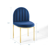 Isla Dining Side Chair Performance Velvet Set of 2 Gold Navy EEI-4503-GLD-NAV