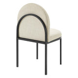 Isla Dining Side Chair Upholstered Fabric Set of 2 Black Beige EEI-4504-BLK-BEI