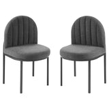 Isla Dining Side Chair Upholstered Fabric Set of 2 Black Charcoal EEI-4504-BLK-CHA