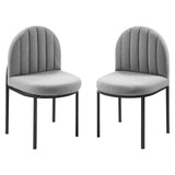 Isla Dining Side Chair Upholstered Fabric Set of 2 Black Light Gray EEI-4504-BLK-LGR