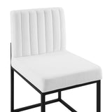 Carriage Dining Chair Upholstered Fabric Set of 2 Black White EEI-4508-BLK-WHI