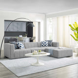 Bartlett Upholstered Fabric 4-Piece Sectional Sofa Light Gray EEI-4516-LGR