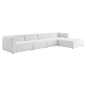 Bartlett Upholstered Fabric 5-Piece Sectional Sofa Ivory EEI-4520-IVO