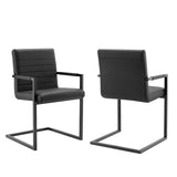 Savoy Vegan Leather Dining Chairs - Set of 2 Black EEI-4522-BLK