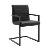 Savoy Vegan Leather Dining Chairs - Set of 2 Black EEI-4522-BLK