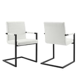 Savoy Vegan Leather Dining Chairs - Set of 2 White EEI-4522-WHI