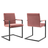 Savoy Performance Velvet Dining Chairs - Set of 2 Dusty Rose EEI-4523-DUS