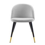 Cordial Performance Velvet Dining Chairs - Set of 2 Light Gray EEI-4525-LGR