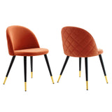 Cordial Performance Velvet Dining Chairs - Set of 2 Orange EEI-4525-ORA
