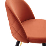 Cordial Performance Velvet Dining Chairs - Set of 2 Orange EEI-4525-ORA