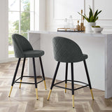 Cordial Fabric Counter Stools - Set of 2 Gray EEI-4528-GRY
