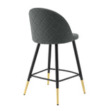 Cordial Fabric Counter Stools - Set of 2 Gray EEI-4528-GRY