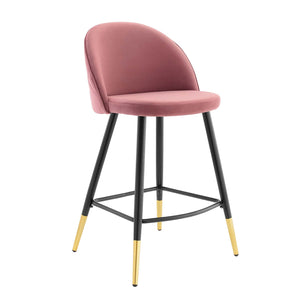 Cordial Performance Velvet Counter Stools - Set of 2 Dusty Rose EEI-4529-DUS