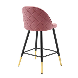 Cordial Performance Velvet Counter Stools - Set of 2 Dusty Rose EEI-4529-DUS