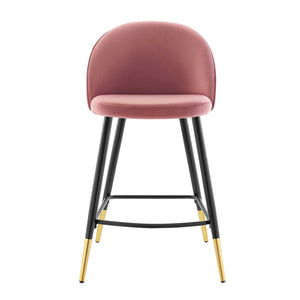 Cordial Performance Velvet Counter Stools - Set of 2 Dusty Rose EEI-4529-DUS