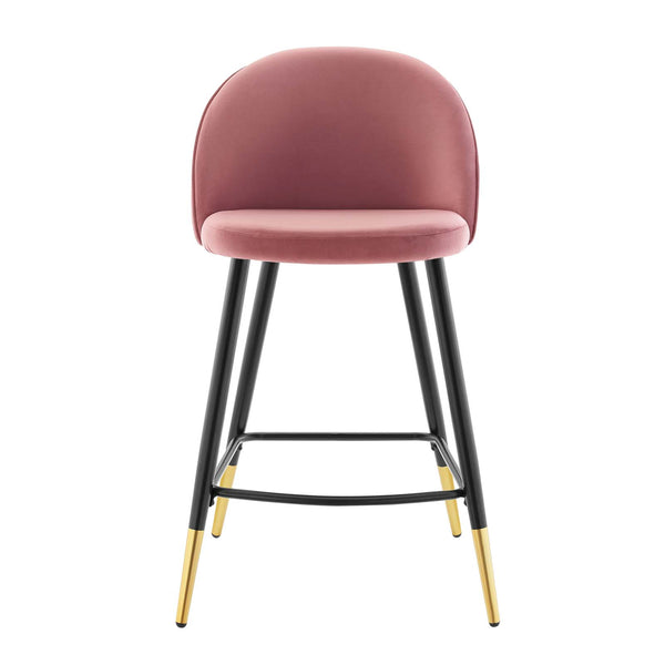 Cordial Performance Velvet Counter Stools - Set of 2 Dusty Rose EEI-4529-DUS