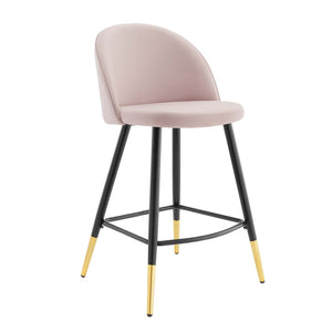 Cordial Performance Velvet Counter Stools - Set of 2 Pink EEI-4529-PNK