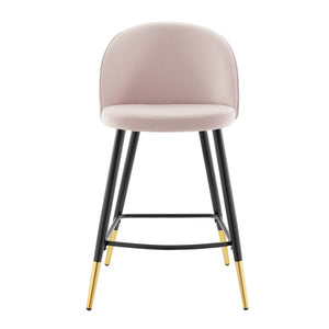 Cordial Performance Velvet Counter Stools - Set of 2 Pink EEI-4529-PNK