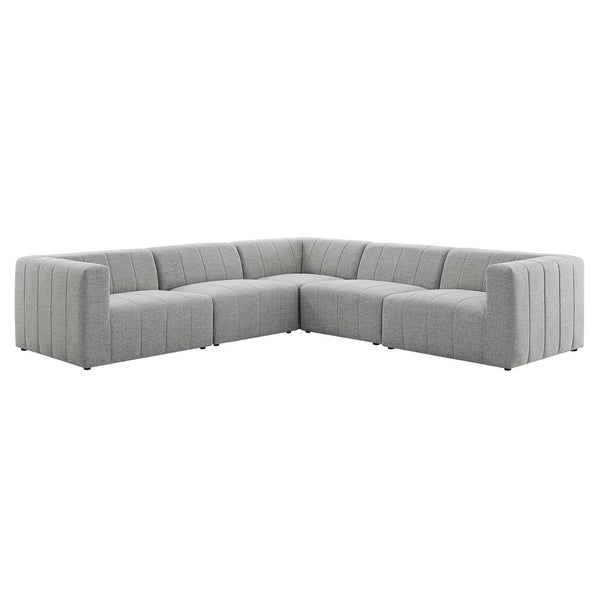 Bartlett Upholstered Fabric 5-Piece Sectional Sofa Light Gray EEI-4531-LGR