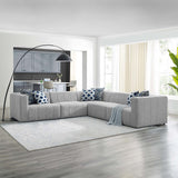 Bartlett Upholstered Fabric 5-Piece Sectional Sofa Light Gray EEI-4531-LGR