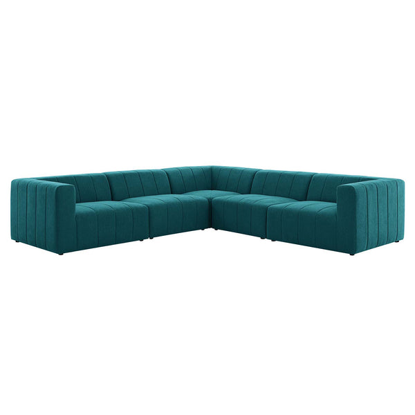 Bartlett Upholstered Fabric 5-Piece Sectional Sofa Teal EEI-4531-TEA