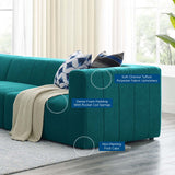 Bartlett Upholstered Fabric 5-Piece Sectional Sofa Teal EEI-4531-TEA