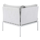 Harmony Sunbrella® Outdoor Patio All Mesh Corner Chair White Gray EEI-4539-WHI-GRY