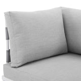 Harmony Sunbrella® Outdoor Patio Aluminum Corner Chair Gray Gray EEI-4540-GRY-GRY