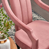 Modway Furniture Virtue Performance Velvet Dining Chairs - Set of 2 XRXT Dusty Rose EEI-4554-DUS