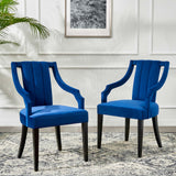 Modway Furniture Virtue Performance Velvet Dining Chairs - Set of 2 XRXT Navy EEI-4554-NAV