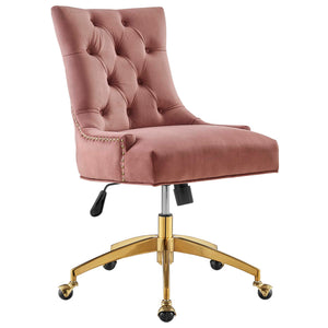 Regent Tufted Performance Velvet Office Chair Gold Dusty Rose EEI-4571-GLD-DUS