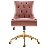 Regent Tufted Performance Velvet Office Chair Gold Dusty Rose EEI-4571-GLD-DUS