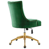 Regent Tufted Performance Velvet Office Chair Gold Emerald EEI-4571-GLD-EME