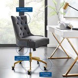 Regent Tufted Performance Velvet Office Chair Gold Gray EEI-4571-GLD-GRY