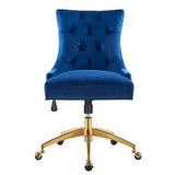 Regent Tufted Performance Velvet Office Chair Gold Navy EEI-4571-GLD-NAV