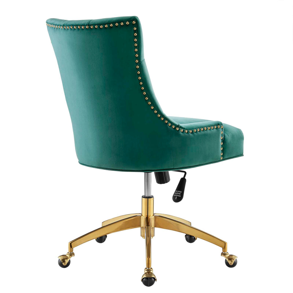 Regent Tufted Performance Velvet Office Chair Gold Teal EEI-4571-GLD-TEA