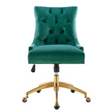 Regent Tufted Performance Velvet Office Chair Gold Teal EEI-4571-GLD-TEA