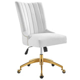 Empower Channel Tufted Performance Velvet Office Chair Gold White EEI-4575-GLD-WHI