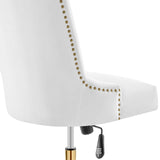 Empower Channel Tufted Performance Velvet Office Chair Gold White EEI-4575-GLD-WHI