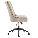 Empower Channel Tufted Fabric Office Chair Black Beige EEI-4576-BLK-BEI