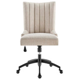 Empower Channel Tufted Fabric Office Chair Black Beige EEI-4576-BLK-BEI