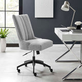 Empower Channel Tufted Fabric Office Chair Black Light Gray EEI-4576-BLK-LGR