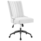 Empower Channel Tufted Fabric Office Chair Black White EEI-4576-BLK-WHI