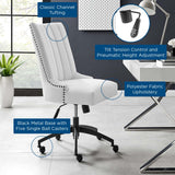 Empower Channel Tufted Fabric Office Chair Black White EEI-4576-BLK-WHI