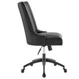 Empower Channel Tufted Vegan Leather Office Chair Black Black EEI-4577-BLK-BLK