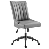Empower Channel Tufted Vegan Leather Office Chair Black Gray EEI-4577-BLK-GRY