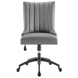 Empower Channel Tufted Vegan Leather Office Chair Black Gray EEI-4577-BLK-GRY