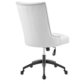 Empower Channel Tufted Vegan Leather Office Chair Black White EEI-4577-BLK-WHI