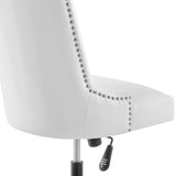 Empower Channel Tufted Vegan Leather Office Chair Black White EEI-4577-BLK-WHI